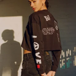 Sree Santhosh Best Selling Black LVPE L/S Henley Crop Top 9 Sree Santhosh Best Selling Black LVPE L/S Henley Crop Top