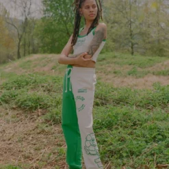 Sree Santhosh Best Selling MHA Kelly Green/Chalk Pieced Sweatpant