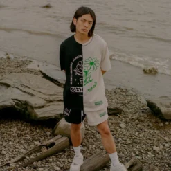 Sree Santhosh MHA Chalk/Black Pieced Sweatshort