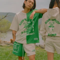 Sree Santhosh MHA Chalk/Green Pieced S/S T-Shirt Best Selling