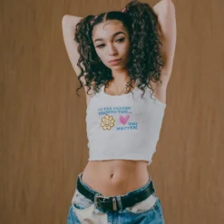 Sree Santhosh You Matter Ribbed Tank (White)