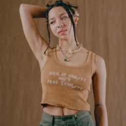 Sree Santhosh Best Selling Men Of Quality Ribbed Tank (Caramel)