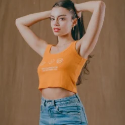 Sree Santhosh ZTFAD Ribbed Tank (Orange Slice) Best Selling