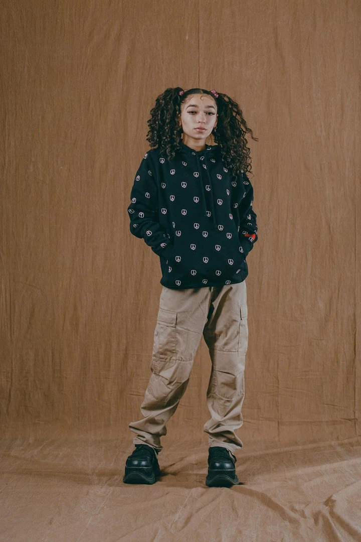 Sree Santhosh Best Selling Embroidered Peace Hoodie (Black) 4 Sree Santhosh Best Selling Embroidered Peace Hoodie (Black)