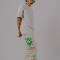 Sree Santhosh Happy People Sweatpants (Chalk) Best Selling