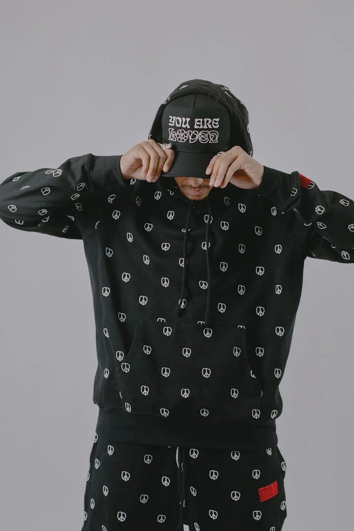 Sree Santhosh Best Selling Embroidered Peace Hoodie (Black) 3 Sree Santhosh Best Selling Embroidered Peace Hoodie (Black)