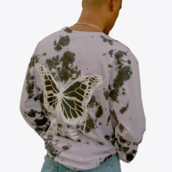 Sree Santhosh Tie Dye Butterfly L/S T-Shirt (Violet/Black)