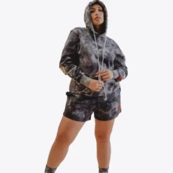 Sree Santhosh Black Marbled Tie Dye Sweatshorts Best Selling