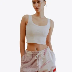 Sree Santhosh Best Selling Mauve/Chalk Pieced Tie Dye Sweatshorts