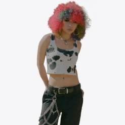 Sree Santhosh Best Selling Tie Dye Logo Ribbed Tank (Cookies & Cream)