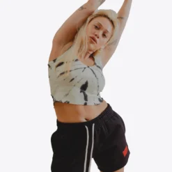 Sree Santhosh Tiger Stripe Tie Dye Logo Ribbed Tank (Mint) Best Selling