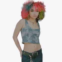 Sree Santhosh Marble Tie Dye Logo Ribbed Tank (Black)