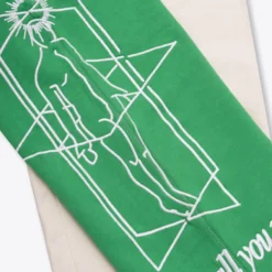 Sree Santhosh Best Selling MHA Kelly Green/Chalk Pieced Sweatpant