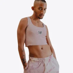 Sree Santhosh Best Selling Mauve/Chalk Pieced Tie Dye Sweatshorts