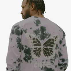 Sree Santhosh Tie Dye Butterfly L/S T-Shirt (Violet/Black)