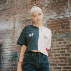 Sree Santhosh Best Selling Pieced Butterflies Crop Top