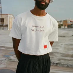 Sree Santhosh Best Selling WDOYS Crop Top (White)