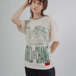 Sree Santhosh World Of Change S/S Ringer T-Shirt (Chalk)