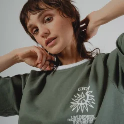 Sree Santhosh Happy People S/S Ringer T-Shirt (Juniper)