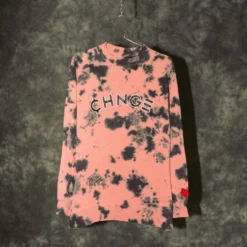 Sree Santhosh Dusty Rose CHNGE Logo Splotch Tie Dye Crewneck
