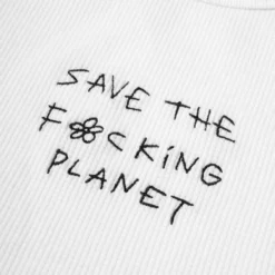 Chnge-nyc Save The F*cking Planet Ribbed Tank (White) Best Selling