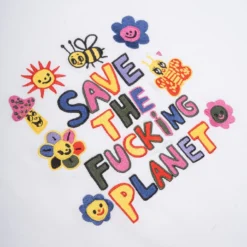 Sree Santhosh Best Selling Save The Planet S/S Crop (White)