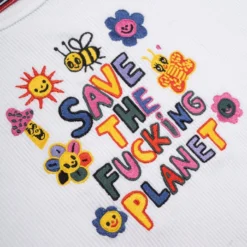 Sree Santhosh Save The Planet Zero Waste Ribbed Tank (White) ♻️