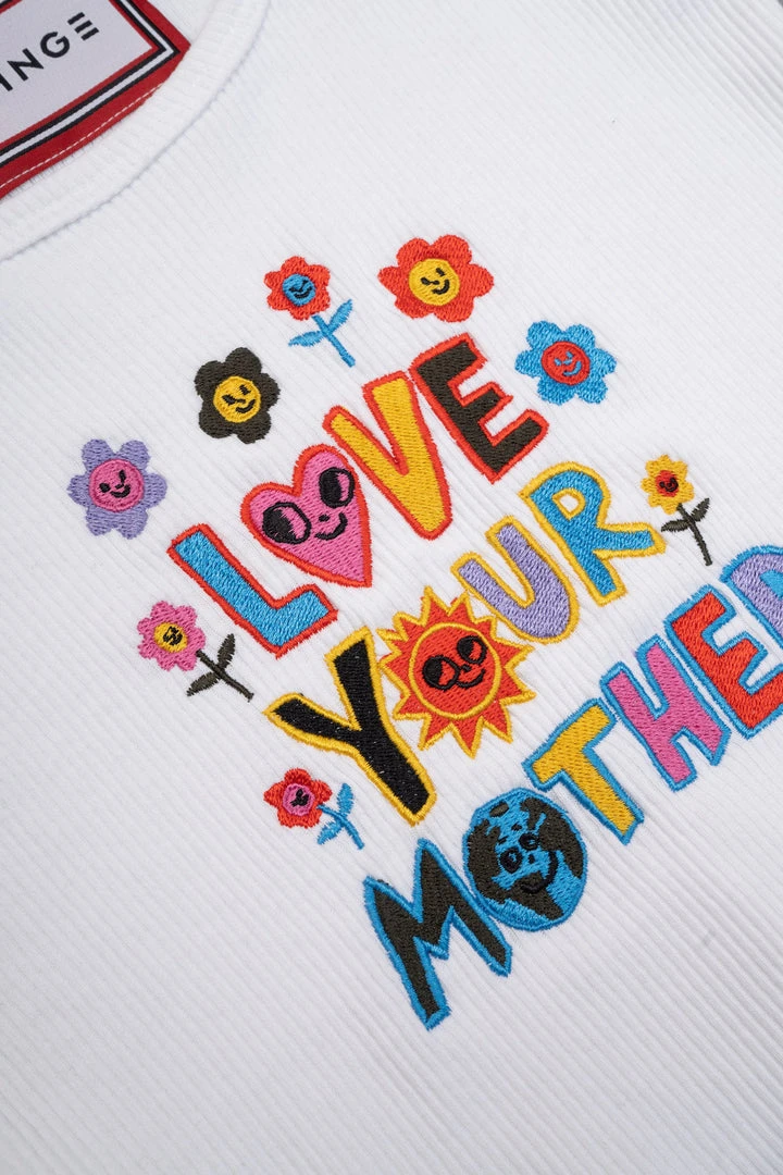 Sree Santhosh Love Your Mother Zero Waste Ribbed Tank (White) ♻️ Best Selling 4 Sree Santhosh Love Your Mother Zero Waste Ribbed Tank (White) ♻️ Best Selling