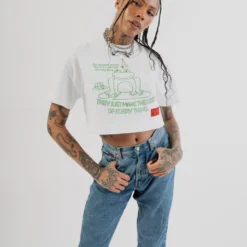 Sree Santhosh Happy People S/S Crop (White)