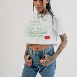 Sree Santhosh Happy People S/S Crop (White)