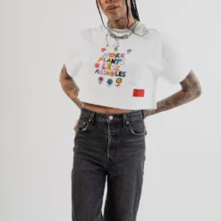 Sree Santhosh More Plants Less Assholes S/S Crop (White)