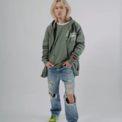 Sree Santhosh Love More Zip Up Hoodie (Juniper) New Arrivals