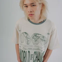 Sree Santhosh World Of Change S/S Ringer T-Shirt (Chalk)