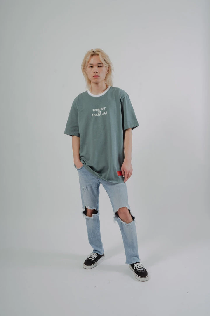 Sree Santhosh Every Day Is Earth Day S/S Ringer T-Shirt (North Atlantic) 4 Sree Santhosh Every Day Is Earth Day S/S Ringer T-Shirt (North Atlantic)