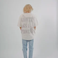 Sree Santhosh Growth Is A Process S/S Ringer T-Shirt (Chalk) New Arrivals