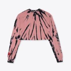Sree Santhosh Best Selling Tie Dye CHNGE Worldwide Crop L/S Thermal (Dusty Rose)