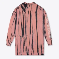 Sree Santhosh Tie Dye Butterfly Logo L/S T-Shirt Dress (Dusty Rose) Best Selling