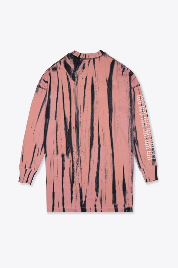 Sree Santhosh Tie Dye Butterfly Logo L/S T-Shirt Dress (Dusty Rose) Best Selling 2 Sree Santhosh Tie Dye Butterfly Logo L/S T-Shirt Dress (Dusty Rose) Best Selling