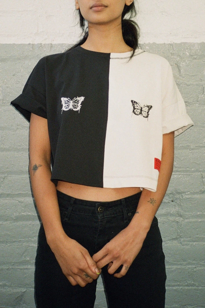 Sree Santhosh Best Selling Pieced Butterflies Crop Top 3 Sree Santhosh Best Selling Pieced Butterflies Crop Top