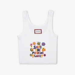 Sree Santhosh Save The Planet Zero Waste Ribbed Tank (White) ♻️