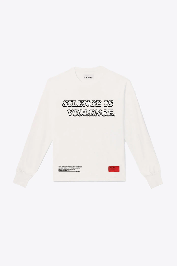 Sree Santhosh Best Selling Silence Is Violence Long Sleeve (Chalk) 2 Sree Santhosh Best Selling Silence Is Violence Long Sleeve (Chalk)