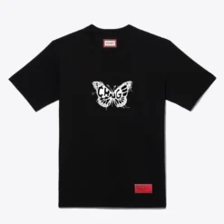 Sree Santhosh Best Selling Logo Butterfly S/S T-Shirt (Black)