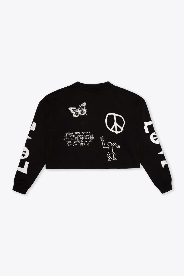 Sree Santhosh Best Selling Black LVPE L/S Henley Crop Top 1 Sree Santhosh Best Selling Black LVPE L/S Henley Crop Top