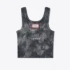 Sree Santhosh Marble Tie Dye Logo Ribbed Tank (Black)