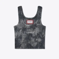 Sree Santhosh Marble Tie Dye Logo Ribbed Tank (Black)