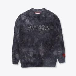 Sree Santhosh Black CHNGE Logo Marble Tie Dye Crewneck Best Selling