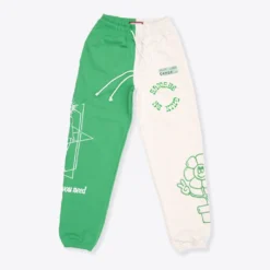 Sree Santhosh Best Selling MHA Kelly Green/Chalk Pieced Sweatpant