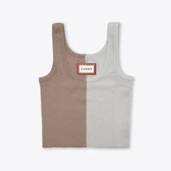 Sree Santhosh Best Selling Pieced Ribbed Tank (Driftwood/Sand)