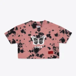 Sree Santhosh Tie Dye Butterfly S/S Crop (Dusty Rose)