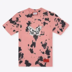 Sree Santhosh Tie Dye Butterfly Logo S/S T-Shirt (Dusty Rose/Black) Best Selling